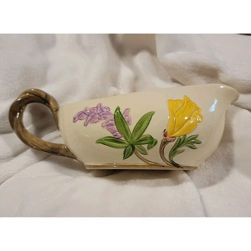 Franciscan‎ POPPY Gravy Boat 1950-1955, Vintage Floral